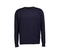 Bugatti Strickpullover Regular Fit 100% Baumwolle Rundhals Logostickerei Blau XXL