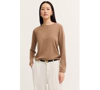 Bugatti Pullover mit Rundhalsausschnitt aus Kaschmir-Mix - Beige XS