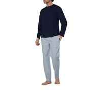 bugatti Pyjama Herren Jersey-Baumwolle blau gemustert, 54 (XL)