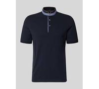 bugatti Regular Fit Poloshirt mit Stehkragen und Logo-Stitching in Marine, Größe S