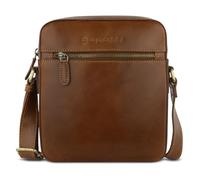 bugatti Remo kleine Schultertasche aus echtem Leder, Cross-Body Umhängetasche in cognac