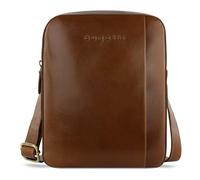 bugatti Remo Leder-Schultertasche klein, Umhängetasche mit versetzbarem Karabiner, cognac