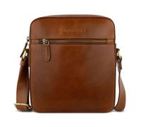 bugatti Remo kleine Schultertasche aus echtem Leder, Cross-Body Umhängetasche in cognac