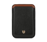 bugatti Roccia magnetische Kartenhülle aus Leder, schlankes Slim-Wallet mit RFID-Schutz, schwarz-Cognac