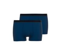 Boxer BUGATTI "Rom", Herren, Gr. 8 (XXL), blau (blau, dunkel, uni), Single Jersey, Obermaterial: 95% Baumwolle, 5% Elasthan, unifarben, körpernah, Unterhosen, weich, basic, eng, atmungsaktiv, breiter