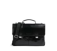 bugatti Romano Aktentasche Groß, Laptoptasche aus echtem Leder, große Businesstasche 13", Bürotasche mit Laptopfach - Schwarz