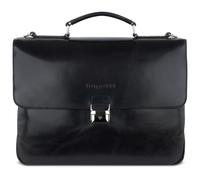 Bugatti Fashion Aktentasche Romano Leder 40 cm mit Laptopfach Schwarz
