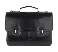 bugatti Romano, elegante Leder-Aktentasche Herren, Laptoptfach, schwarz