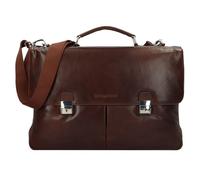 bugatti Romano, elegante Leder-Aktentasche Herren, Laptoptfach, braun