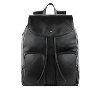 bugatti Romeo Rucksack aus Leder, Herren Business-Rucksack mit Trolley-Aufstecksystem, schwarz