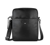 bugatti Romeo kleine Schultertasche aus Leder, Umhängetasche klein für Herren in schwarz