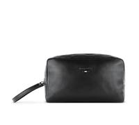 bugatti Romeo Kulturbeutel für Herren aus Leder, Kulturtasche mit Tragegriff in schwarz