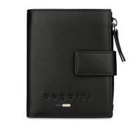 bugatti Romeo Mini Geldbörse aus Leder, AirTag Fach, RFID Schutz & Münzfach, Slim Wallet mit viel Platz, schwarz