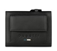 bugatti Romeo Mini Geldbörse aus Leder mit Airtag Fach, RFID Schutz & Münzfach, Slim Wallet, schwarz
