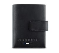 Bugatti Romeo Minibörse komplett aus Leder, kleines RFID-Portemonnaie Flag, schwarz