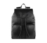 bugatti Romeo Rucksack aus Leder, Herren Business-Rucksack mit Trolley-Aufstecksystem, schwarz