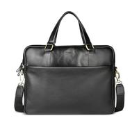 bugatti Ryan Aktentasche aus Rindleder mit 15" Laptopfach, Herren-Tasche in schwarz