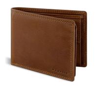 bugatti Savona Geldbörse aus vegetabilem Büffelleder, RFID-Portemonnaie Querformat, Leder-Wallet für Herren, Cognac