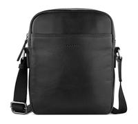 bugatti Savona Schultertasche aus vegetabilem Büffelleder, Cross-Body-Umhängetasche in schwarz