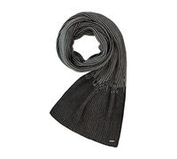 bugatti Herren Schal mit Schriftzug - 30 x 180 cm - Winterschal mit Rippenmuster Grau