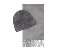 bugatti Schal + Mütze Herren grau, One Size