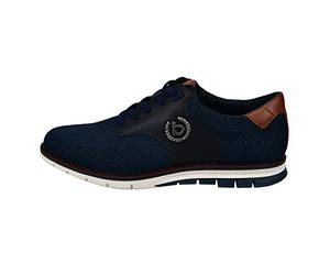 bugatti Schnürhalbschuh aus atmungsaktivem Materialmix, Memory Foam, elastische Schnürsenkel, Dunkelblau, 45 EU