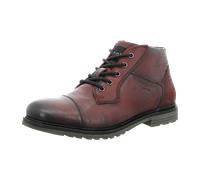Schnürboots BUGATTI, Herren, Gr. 45, rot, Leder, used, casual, Schuhe, Boots, Herrenschuh, Stiefelette mit seitlichem Logo-Branding (63364629-45) rot