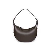 bugatti Amelie Schultertasche S für Damen, kleine Halfmoon-Bag aus Kunstleder in braun