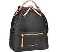 bugatti Ella Rucksack klein für Damen, modischer Tagesrucksack aus Kunstleder, schwarz