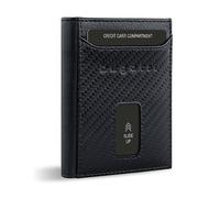 bugatti Secure Slim Mini Börse aus Leder mit RFID-Schutz, Slim Wallet, Kartenetui, Carbon