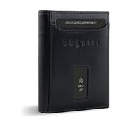 bugatti Secure Slim Mini Börse Spezial mit XL-Münzfach und RFID-Schutz aus Leder, schwarz