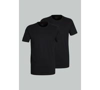 bugatti Herren T-Shirt, 2er Pack - Unterhemd, Crew Neck, Rundhals, Slim fit Schwarz 2XL