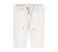 Bermudas BUGATTI, Herren, Gr. 52, Normalgrößen, 10, weiß, 76% Baumwolle, 23% Leinen, 1% Elasthan, unifarben, casual, normal, Hosen, aus Baumwoll-Leinen-Mix (65276142-52) 10, weiß