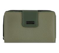 bugatti Sina Reißverschluss-Damenbörse M aus echtem Leder, Geldbörse für Frauen, grün