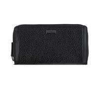 bugatti Sina Lange Reißverschluss-Damenbörse aus echtem Leder, Geldbörse Frauen, schwarz