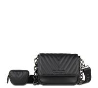 bugatti Sira kleine Schultertasche für Damen - edle Mini-Umhängetasche mit Kette, schwarz