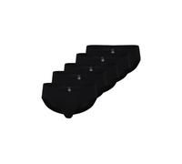 bugatti Herren Slips, 5er Pack - Sport-Slip, Briefs, Baumwoll-Jersey, uni Schwarz M