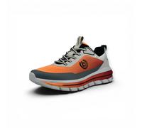 Sneaker BUGATTI, Herren, Gr. 45, orange, beige, grau, Textil, Schuhe Sneaker, Freizeitschnürer, Halbschuh im Materialmix (45350535-45) orange, beige, grau