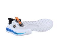 Sneaker BUGATTI, Herren, Gr. 46, weiß, blau, Textil, Schuhe Sneaker, Freizeitschnürer, Halbschuh im Materialmix (91668244-46) weiß, blau