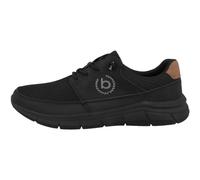 bugatti Sneaker aus Mesh, amtungsaktiver Turnschuh, elastische Schnürsenkel, Schwarz, 45 EU