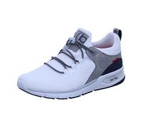 bugatti Sportlicher Sneaker mit Memory Foam im sportlichen Design, elastische Schnürsenkel, atmungsaktiv, Weiß, 47 EU