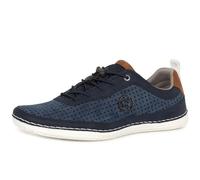 bugatti Sportlicher Sneaker mit Soft Fit Funktion, elastische Schnürsenkel, Dark Blue Cognac, 42 EU