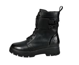 Bugatti Stiefel Robin (Schnürstiefel mit seitlichen Reissverschluss) schwarz Damen, Größe Euro (US) 41