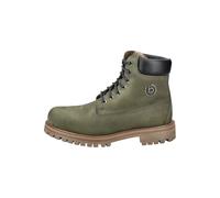 Schnürstiefelette BUGATTI "bugatti Stiefelette Leder", Herren, Gr. 41, schwarz (grün, schwarz), Leder, Schuhe Schnürstiefelette (60622467-41) grün, schwarz