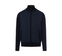 Strickjacke BUGATTI "Regular Fit", Herren, Gr. L, 390, marine, Strick, 100% Baumwolle, unifarben, casual, regular fit, ohne Ausschnitt, Langarm Rippbündchen, Strickjacken, mit Stehkragen und Reißversc