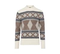 Norwegerpullover BUGATTI "Regular Fit", Herren, Gr. XXL, 70, beige, 80% Wolle, 20% Polyamid, regular fit, ohne Ausschnitt, Rippbündchen, Pullover, mit Stehkragen & Fair-Isle (59315716-XXL) 70, beige