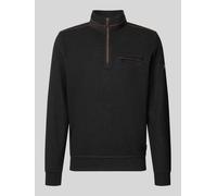 bugatti Sweatshirt mit Stehkragen und Reißverschluss in Anthrazit, Größe L