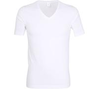 bugatti T-Shirt Herren V-Ausschnitt Baumwolle weiß, 5 (M)