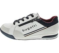 Sneaker BUGATTI, Herren, Gr. 44, weiß, Lederimitat, Textil, Schuhe Sneaker, Schnürschuh, Halbschuh, Freizeitschuh mit Kontrastbesätzen (11067127-44) weiß