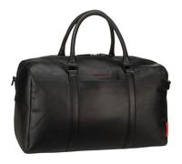 bugatti Clark Reisetasche aus Rindleder, Weekender und Gymtasche für Sport und Freizeit, schwarz